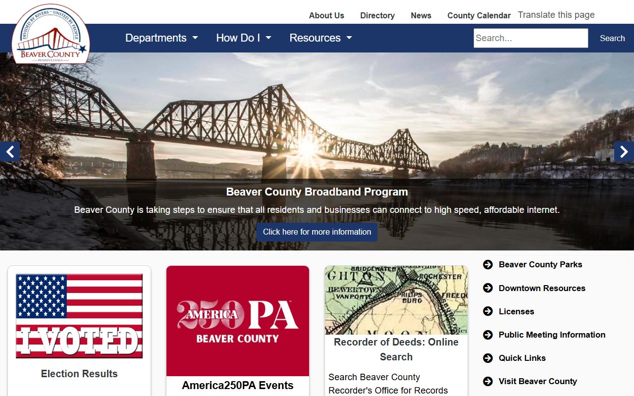 Beaver County Assessment Office online portal for property records