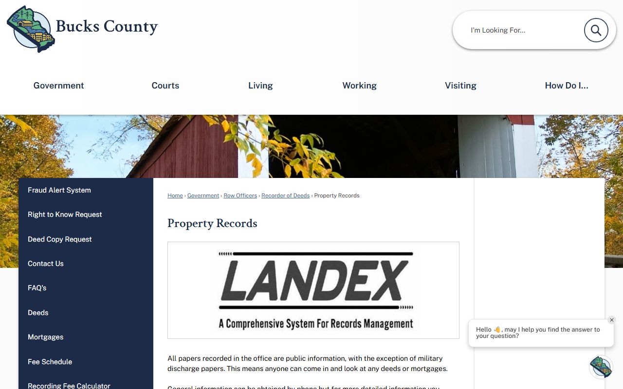 Bucks County Recorder of Deeds property records portal