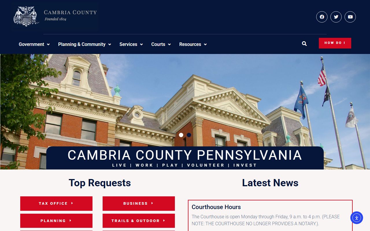 Cambria County assessor and recorder office for property records