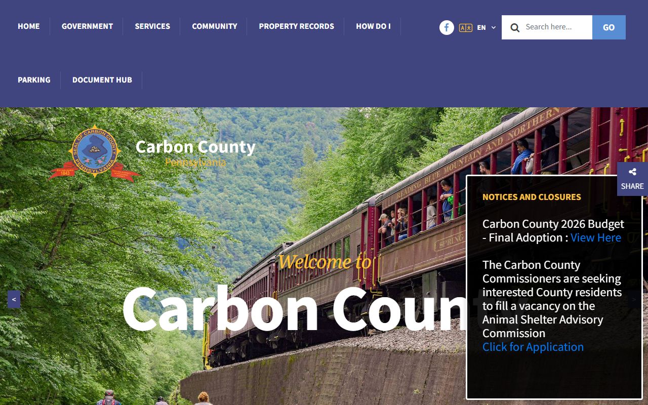 Carbon County assessor and recorder office for property records in Jim Thorpe PA
