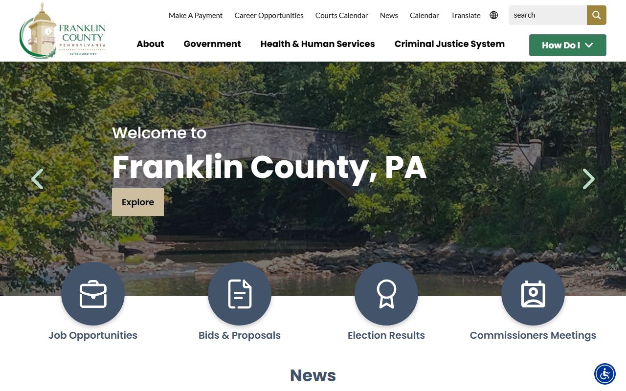 Franklin County Recorder of Deeds office in Chambersburg PA