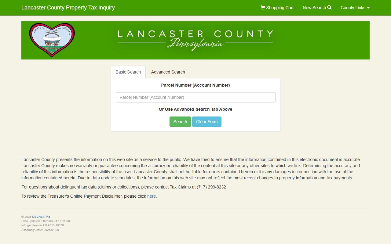 Lancaster County property search portal for deeds and parcel records