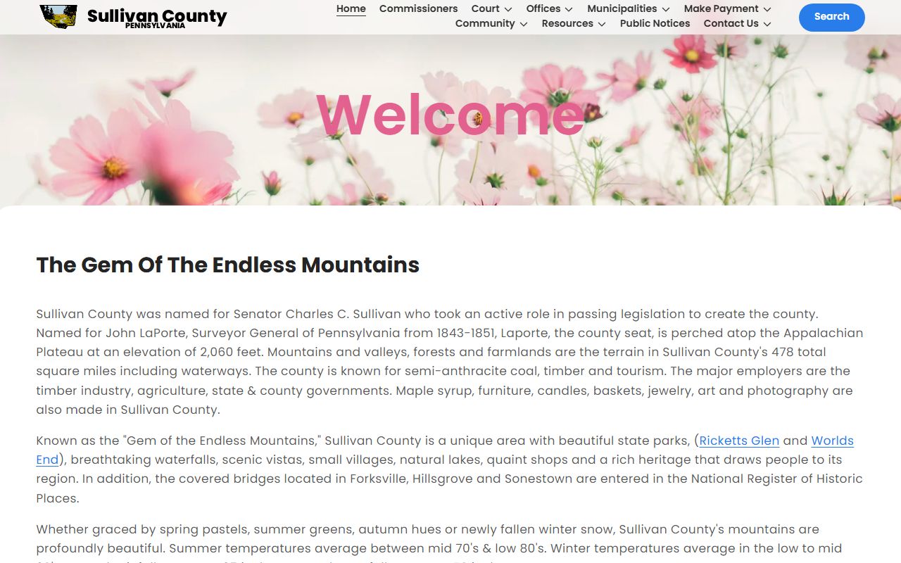 Sullivan County property records office in Laporte PA