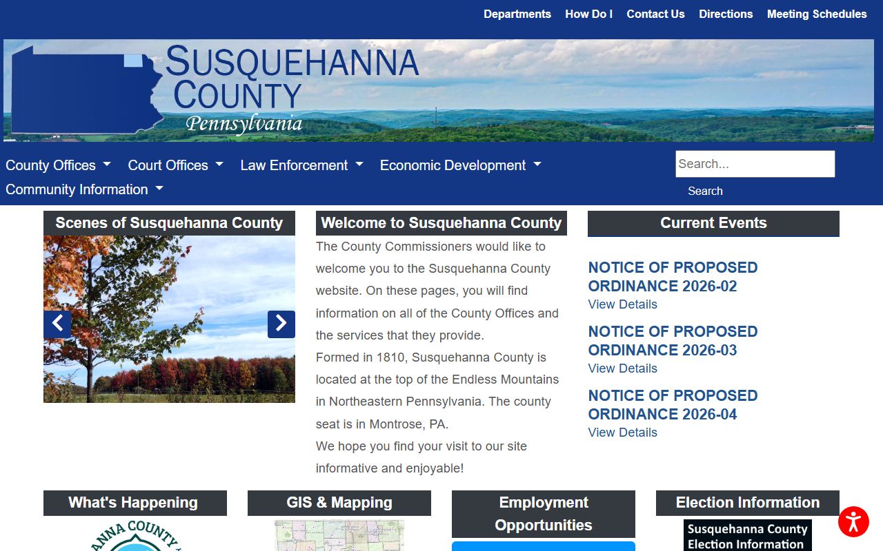 Susquehanna County records office in Montrose PA