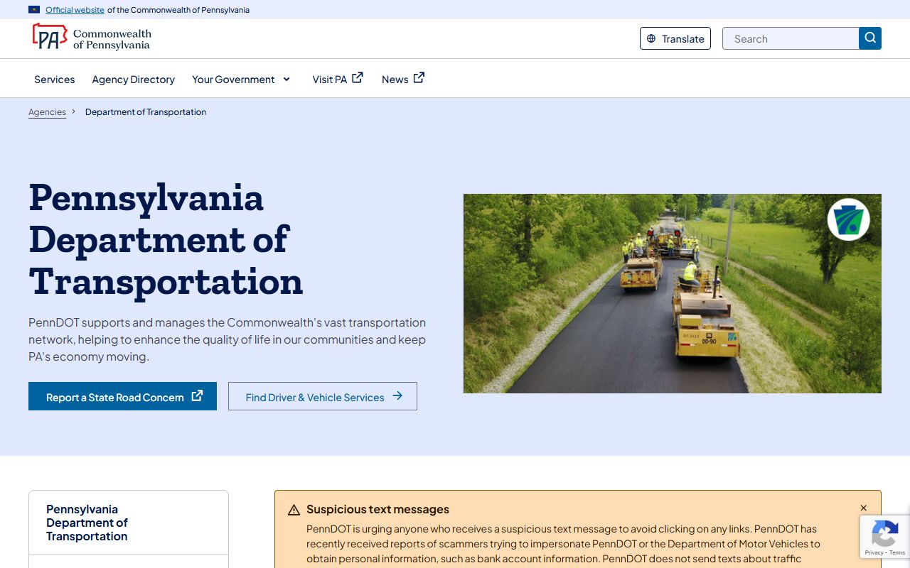 PennDOT property maps and right-of-way records